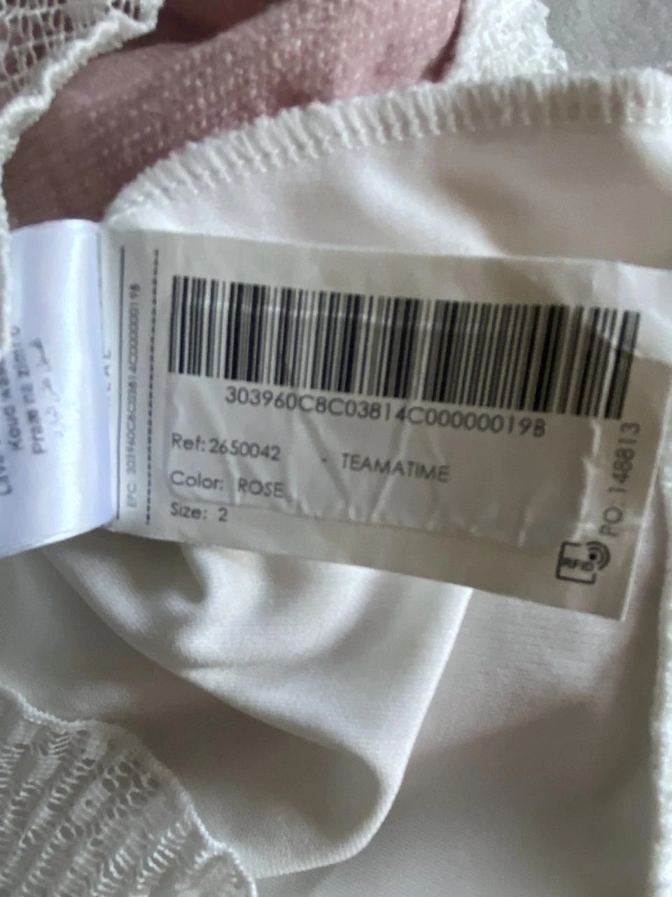 Blusa de doble tejido rosa pálido & blanco BRÉAL T38 – Encaje – photo 11